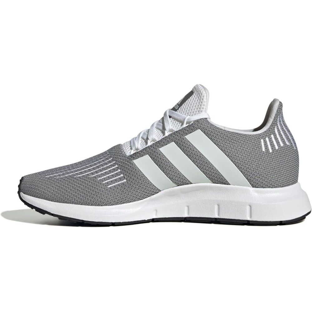 Men's White/Black Lace Up Closed Toe Rubber Sole Casual Running Sneakers